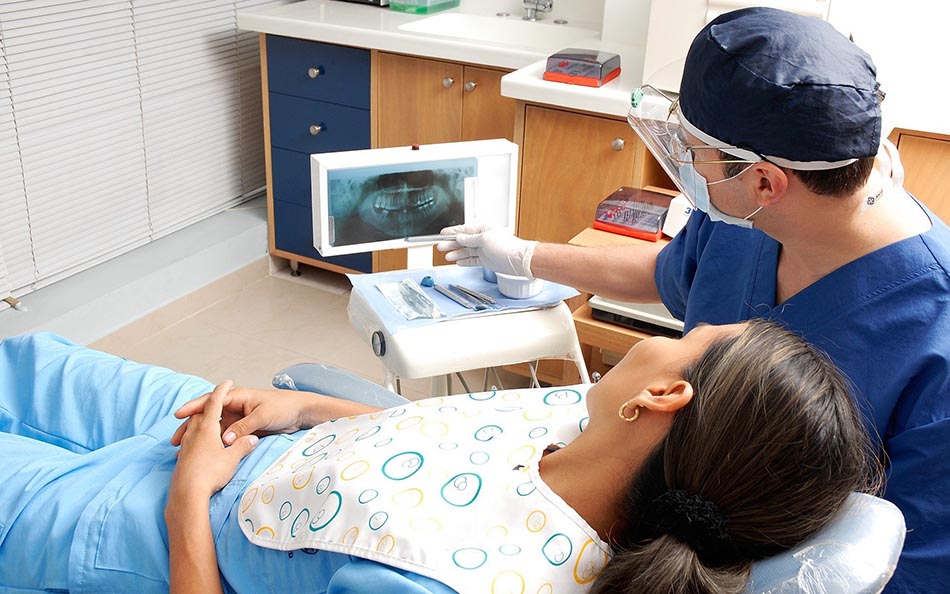 Dentist explaining x-ray